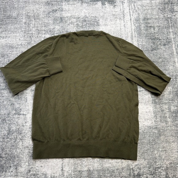 Quince Sweater Womens XL Olive Green Lightweight Cotton Cashmere Crewneck Knit - Picture 4 of 8